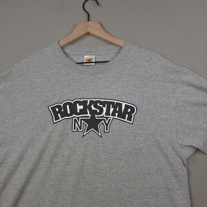 Rockstar Games NY Star Logo GTA Mens L Heather Gray Graphic T Shirt Official Tee